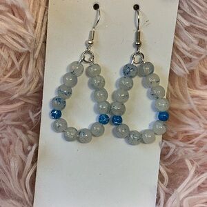 Elegant Blue Beaded Earrings